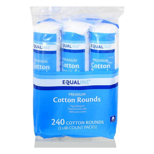 Equaline Cotton Round Pads 3-Pack