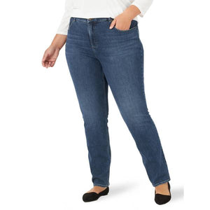 Lee Women's Plus Size Ultra Lux Straight Leg Jeans