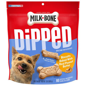 Milk-Bone 32 oz Dipped Dog Biscuits Baked With Peanut Butter