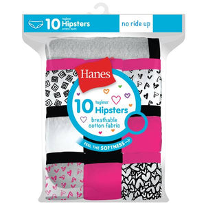 Hanes Girl's 10-Pack Cotton Hipsters