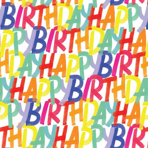 Jillson & Roberts 30" x 5' Roll Rainbow Birthday Wrapping Paper