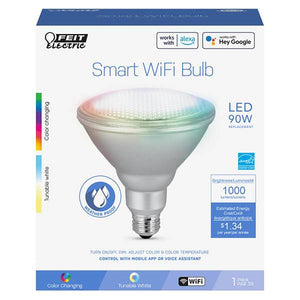 FEIT Electric 90-Watt RGBW PAR38 LED Smart Light Bulb
