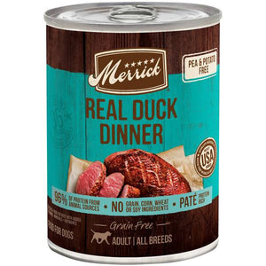 Merrick 12.7 oz Real Duck Dinner Grain Free Wet Dog Food