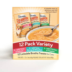 Delectables 12-Pack 1.4oz Broth Variety Cat Food