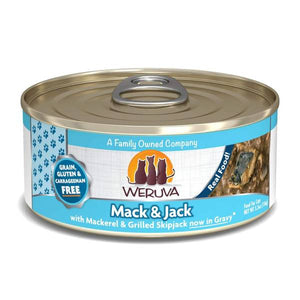 Weruva 5.5 oz Mack and Jack with Mackerel and Grilled Skipjack in Gravy Canned Cat Food