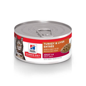 Hill's Science Diet 5.5 oz Adult Canned Cat Food Turkey and Liver Entree