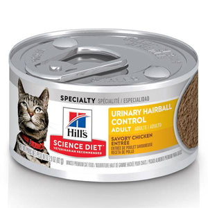 Hill's Science Diet 2.9 oz Adult Urinary and Hairball Control Canned Cat Food Savory Chicken