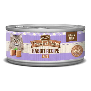 Merrick 5.5 oz Purrfect Bistro Grain Free Wet Cat Food Rabbit Recipe Pate