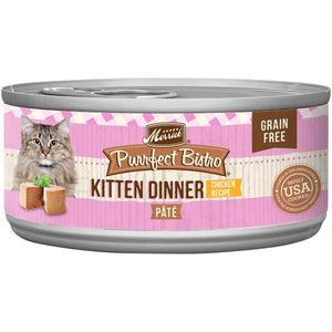 Merrick 5.5 oz Purrfect Bistro Kitten Dinner Grain Free Wet Cat Food Chicken Recipe Pate