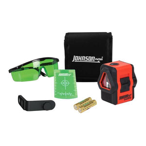 Johnson Level 50ft Self-Leveling Cross-Line Laser Kit with Green Beam