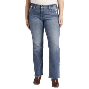Silver Jeans Women's Plus Size Suki Mid Rise Slim Bootcut Jeans