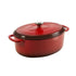 Lodge 7 Quart Oval Red Enameled Cast Iron Dutch Oven