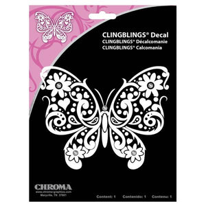 Chroma-Graphics 6" x 8" Butterfly Cling Bling Decal