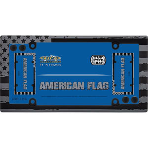 Cruiser Accessories Matte Black American Flag License Plate Frame
