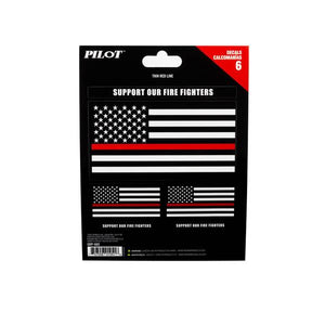Pilot 6"x8" Automotive Red Strip American Flag Decal