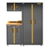 DEWALT 63" Wide, 4 Piece Welded Storage Suite with 2-Door Base Cabinet and Wood Top