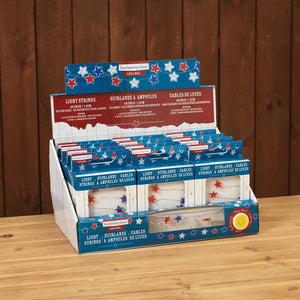 Gerson 40" Battery Operated Patriotic Star Light String