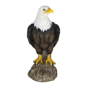 Exhart 15.5" Bald Eagle on Log