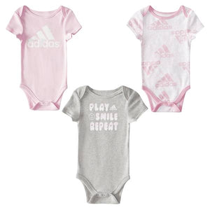 Adidas Infant Girl's Essential 3-Pack Short Sleeve Bodyshirt Set