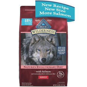 Blue Buffalo Wilderness 28 lb Salmon High Protein Adult Dry Dog Food plus Wholesome Grains