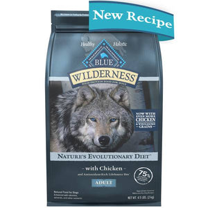 Blue Buffalo Wilderness 4.5 lb Chicken High Protein Adult Dry Dog Food plus Wholesome Grains