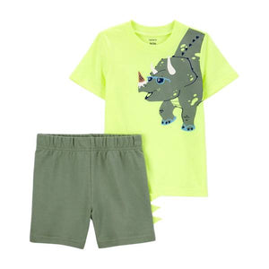 Carter's Toddler Boys Dino Short Sleeve Tee Shorts Set