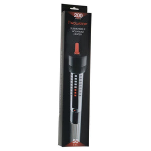 Aquatop Aquarium Submersible Glass Heater - 200 Watts - 12.5" Tall (Aquariums up to 50 Gallons)