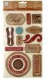 Fall Self-Adhesive Chipboard Embellishments-Package Quantity,48