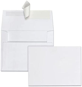 Greeting Card/Invitation Envelope, Contemporary, Redi-Strip,#51/2, White,100/Box, Sold as 100 Each