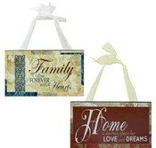 bulk buys Wood Sign with Fabric Hanger, Case of 12