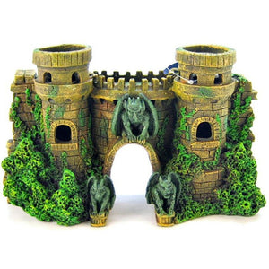 Blue Ribbon Castle Fortress with Gargoyle Ornament - Large - 10"L x 3.5"W x 5.5"H