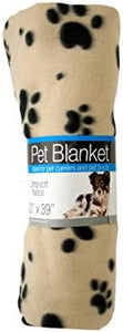 bulk buys Fleece Paw Print Pet Blanket - Pack of 12