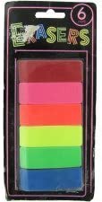 Neon Erasers-Package Quantity,48