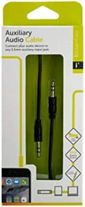 bulk buys iessentials Black Auxiliary Audio Cable - Pack of 48