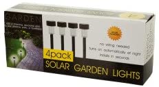 4-piece Solar Powered Garden Lights Set (Pack of 3)