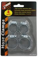 Sterling 4 Pack Stainless Worm Gear Key Metal Clip Hose Clamps Kit 24 Pack