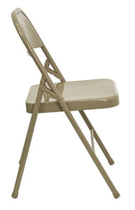 Hercules Folding Chair w Triple Braced Frame- Set of 4 (Beige)
