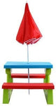 Everything Jingle Bell 4 Seat Kids Picnic Table w/Umbrella Garden Yard Folding Children Bench Outdoor