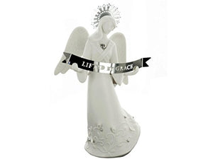 bulk buys Angel Decorative Porcelain Figurine With Banner - Pack of 2