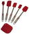 Le Chef Deluxe Stainless Steel Red Silicone 6-piece Spatula Set