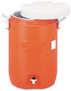 Insulated Water Cooler, 5 Gal, Orange, 10"dia X 19 1/2"h, Polyethylene