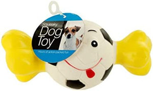 Bulk Buys Squeaky Sports Ball with Bone Dog Toy - Pack of 24