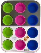 Muffin Baking Pan with Silicone Cups-Package Quantity,3