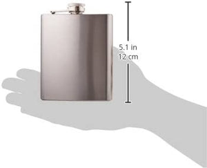 Kole Imports Stainless Steel Flask Set, Black/Silver