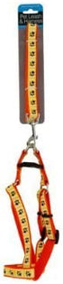 Paw Print Dog Leash & Adjustable Harness - Pack of 4