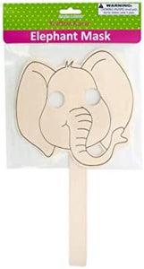 Wooden Craft Elephant Mask - Pack of 40