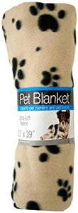 Fleece Paw Print Pet Blanket-Package Quantity,4