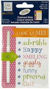 Baby Girl Chipboard Slider with Glitter Accents-Package Quantity,48