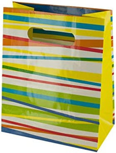 Multi-Color Stripes Gift Bag - Pack of 72