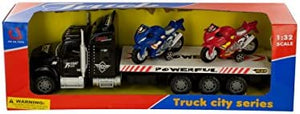bulk buys Friction-Powered Semi-Truck with Motorcycles Set - Pack of 2